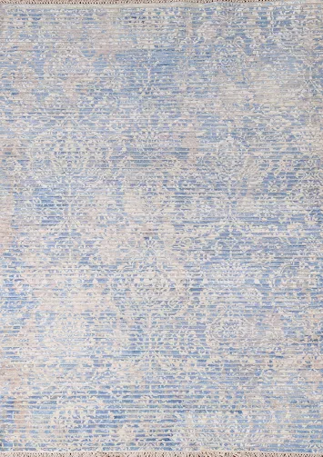 Striped Blue Abstract Modern Rug 4x6