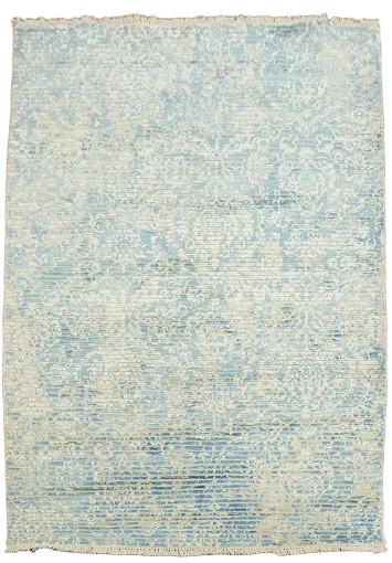 All-Over Striped Abstract Handmade Rug 4x6
