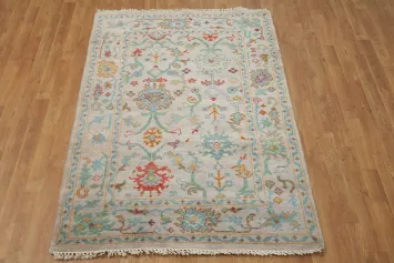 All-Over Floral Oushak Oriental Rug 4x6