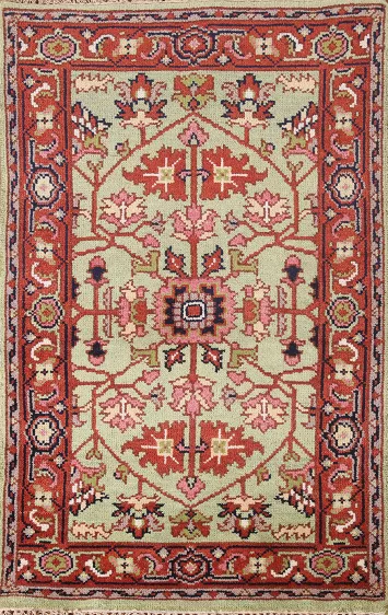 Light Green Heriz-Serapi Oriental Rug 3x5