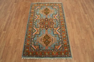 Sophisticated Blue and Orange Area Rug, Perfect for Living Rooms 3x5