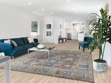 Gray Floral Oushak Oriental Area Rug 8x10