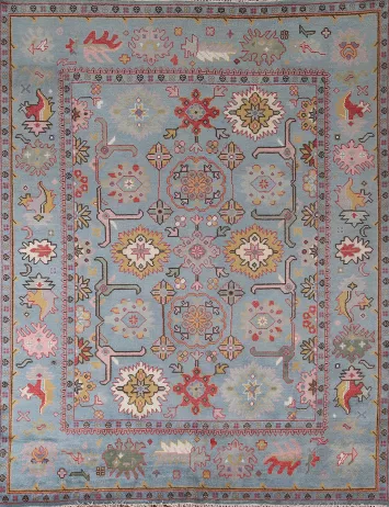 All-Over Blue Oushak Oriental Area Rug 8x10