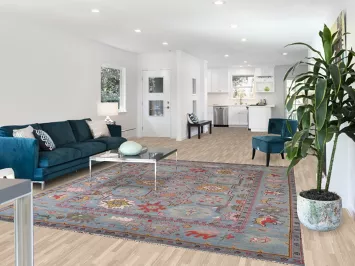 All-Over Blue Oushak Oriental Area Rug 8x10