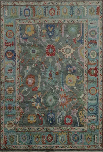 Classic Oushak Oriental Area Rug 8x10 with Exquisite Ornamental Designs