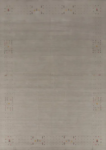 Sleek Gabbeh Area Rug 9x12 Featuring Delicate Multicolor Details