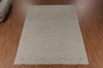 Sleek Gabbeh Area Rug 9x12 Featuring Delicate Multicolor Details