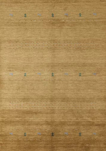 Tribal Gold Gabbeh Oriental Rug 5x8