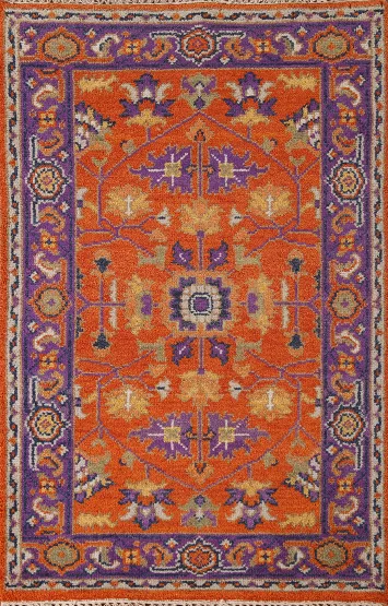 Orange Floral Heriz-Serapi Oriental Rug 3x5