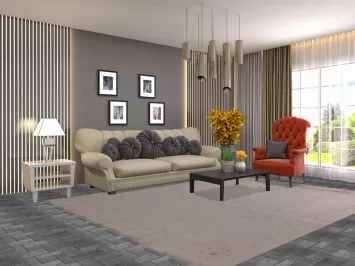 Soft Grey Gabbeh Area Rug 8x10 Featuring Discreet Colorful Details