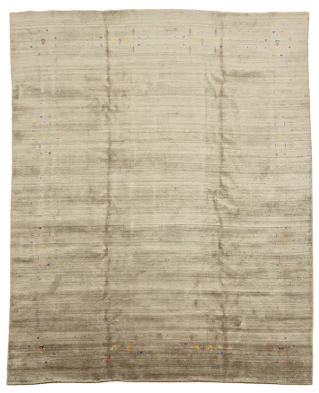 Minimalist Beige Taupe Gabbeh Rug with Soft Natural Tones 8x10
