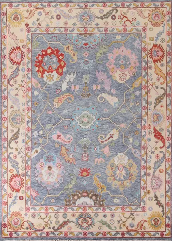 Floral Oushak Living Room Area Rug 9x12