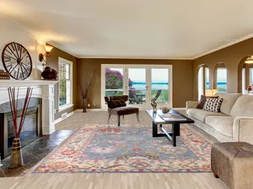 Floral Oushak Living Room Area Rug 9x12