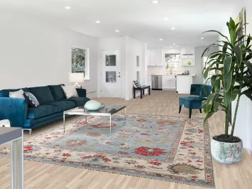 Light Blue Floral Oushak Oriental Area Rug 8x10