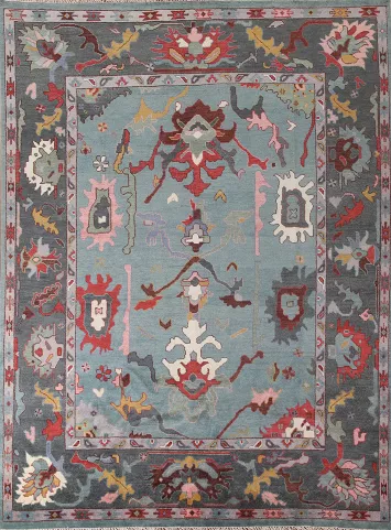 Handmade Blue Oushak Oriental Area Rug 9x12