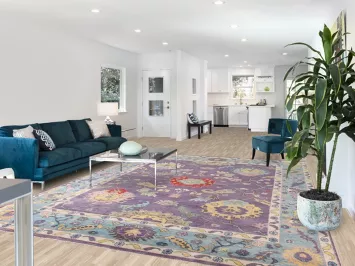 Purple Floral Oushak Indian Area Rug 9x12