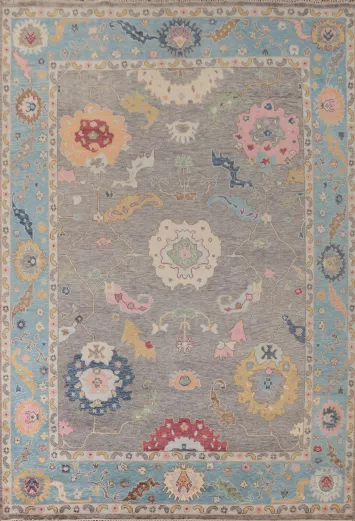 Handmade Gray Oushak Oriental Area Rug 9x12