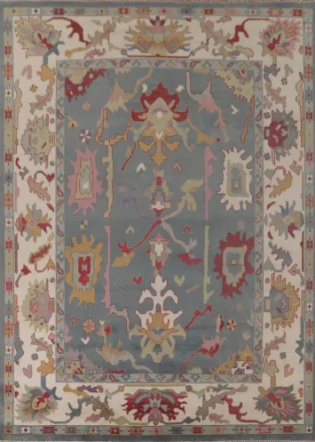 Handmade Blue Oushak Oriental Area Rug 9x12