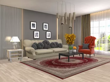 Red Tabriz Traditional Area Rug 7x10