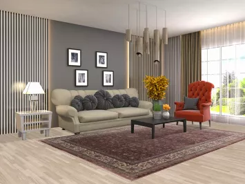 Traditional Qum Turkish Area Rug 6x9