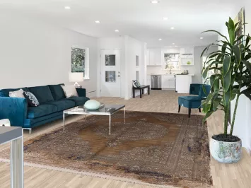 Rustic Brown Rug Featuring Ornate Borders 8x11