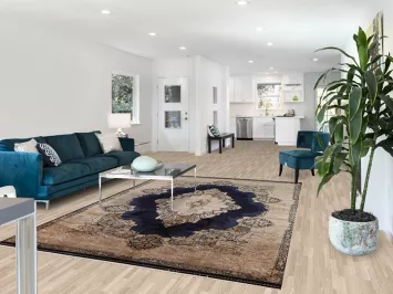 Traditional Blue Qum Turkish Area Rug 7x10