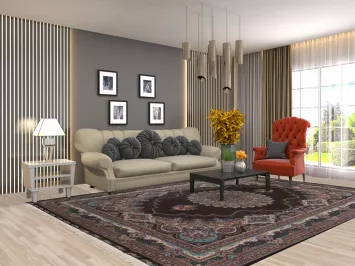 Traditional Qum Turkish Area Rug 8x11