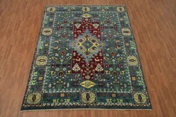 Geometric Kazak Oriental Area Rug 9x12
