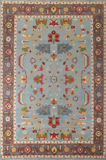 Light Blue Oushak Oriental Area Rug 9x12
