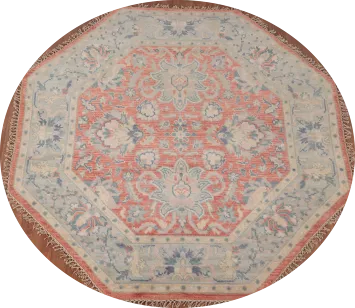 Handmade Heriz Serapi Octagon Indian Rug 6x6