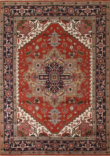 Orange Heriz Serapi Oriental Rug 9x12