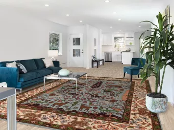 Animals Hunting Design Ziegler Oriental Area Rug 9x12