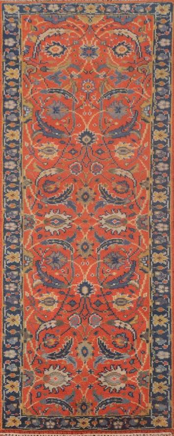 All-Over Floral Heriz-Serapi Oriental Runner Rug 3x8