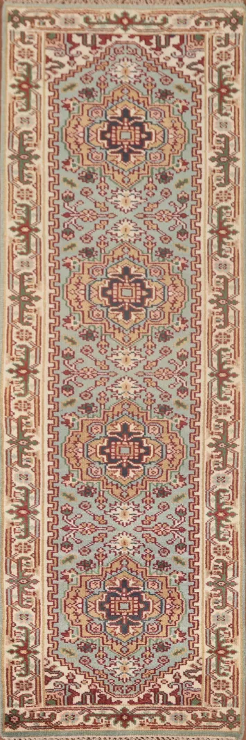 Geometric Heriz Serapi Oriental Runner Rug 3x10