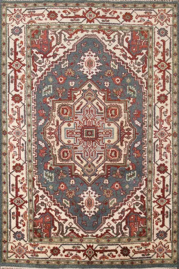 Geometric Heriz-Serapi Oriental Rug 4x6
