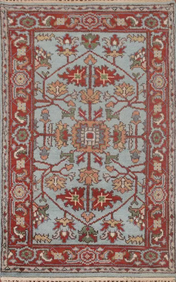 Light Blue Oushak Oriental Rug 3x5