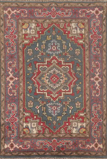 Geometric Heriz-Serapi Oriental Rug 4x6
