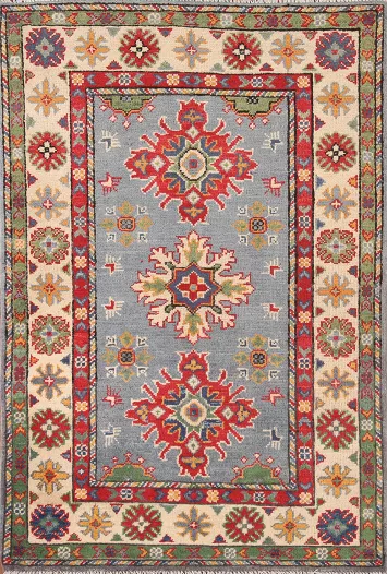 Geometric Kazak Oriental Rug 3x4