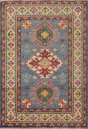Light Blue Kazak Oriental Rug 3x4