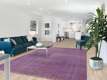 Vintage Purple Anatolian Turkish Area Rug 7x11