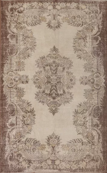 Distressed Anatolian Turkish Area Rug 6x10