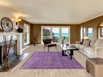 Over-Dyed Purple Anatolian Turkish Area Rug 7x10