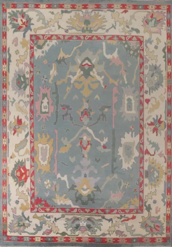 Light Blue Oushak Oriental Area Rug 9x12