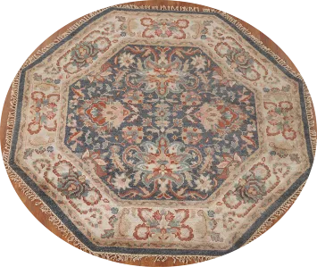 Handmade Heriz-Serapi Octagon Rug 6x6