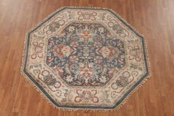 Handmade Heriz-Serapi Octagon Rug 6x6
