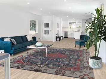 Blue Geometric Kazak Indian Area Rug 8x10