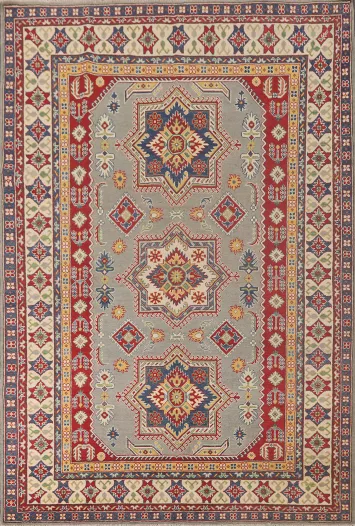 Geometric Wool Kazak Living Room Rug 7x10