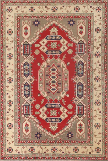 Handmade Red Kazak Oriental Area Rug 7x10