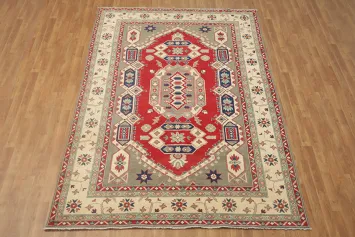 Handmade Red Kazak Oriental Area Rug 7x10