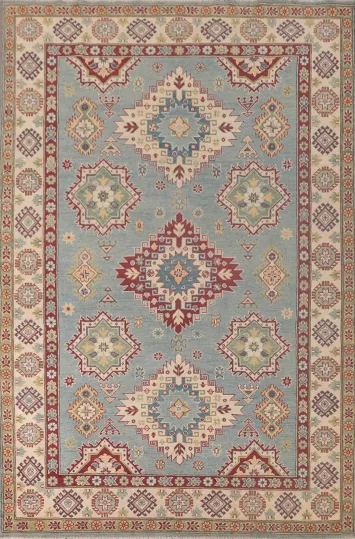 Light Blue Kazak Oriental Area Rug 7x10